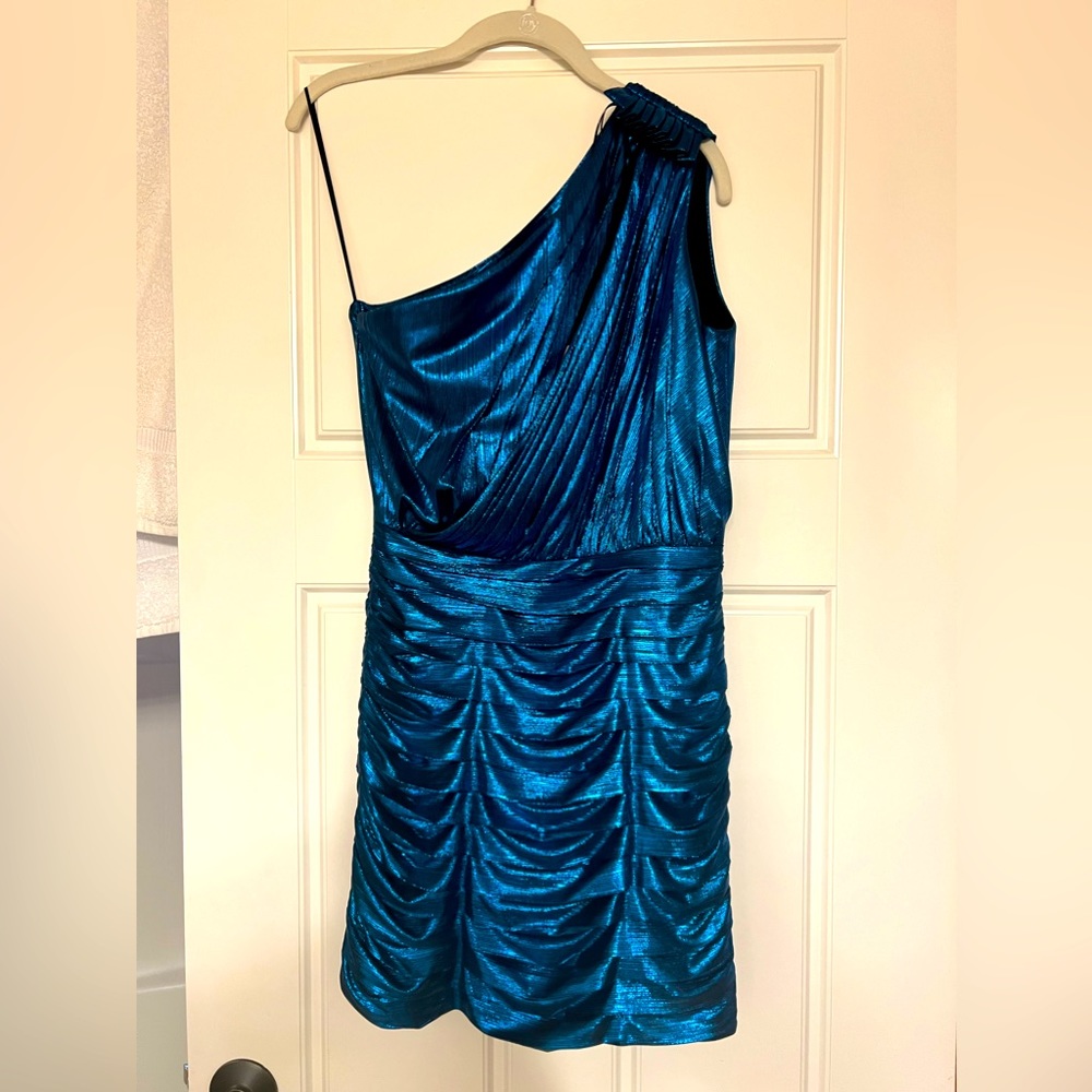 Retrofete Blue One-Shoulder Mini Dress